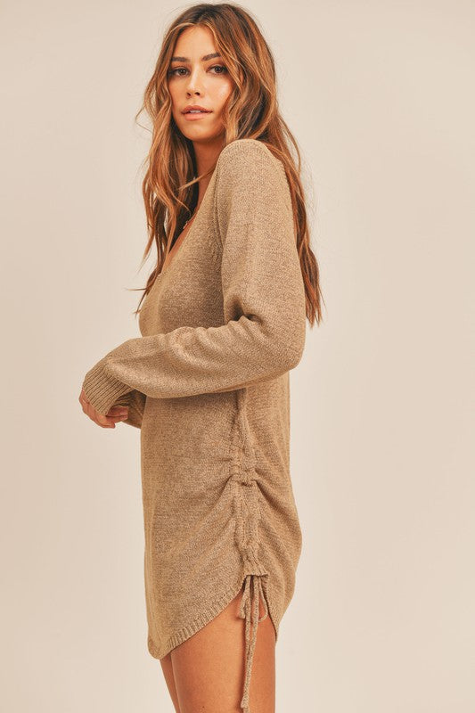 Marilyn Sweater Knit Open Back Dress