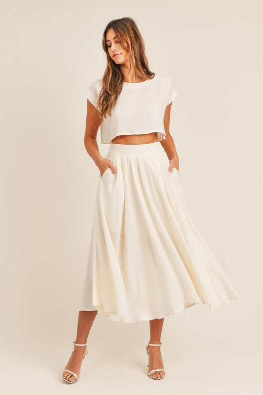 Madison Crop Top and Midi Skirt Set
