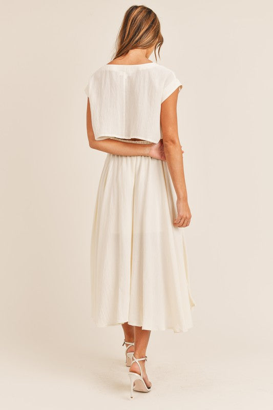 Madison Crop Top and Midi Skirt Set