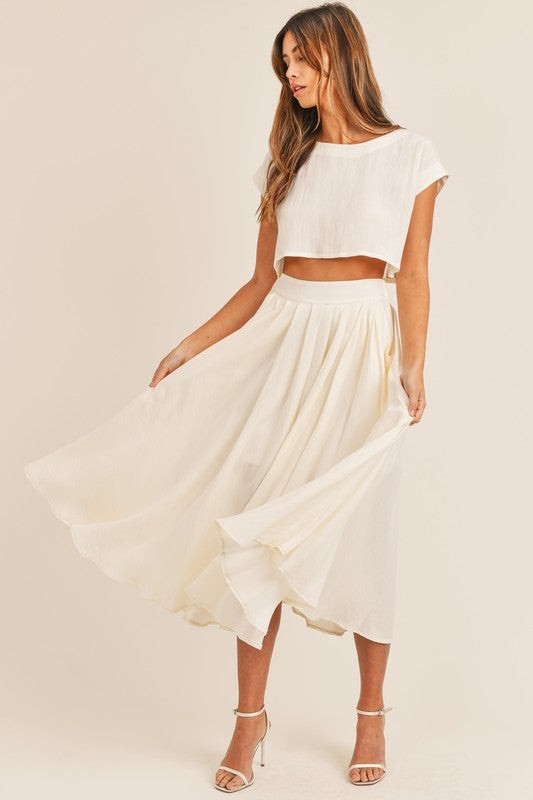 Madison Crop Top and Midi Skirt Set