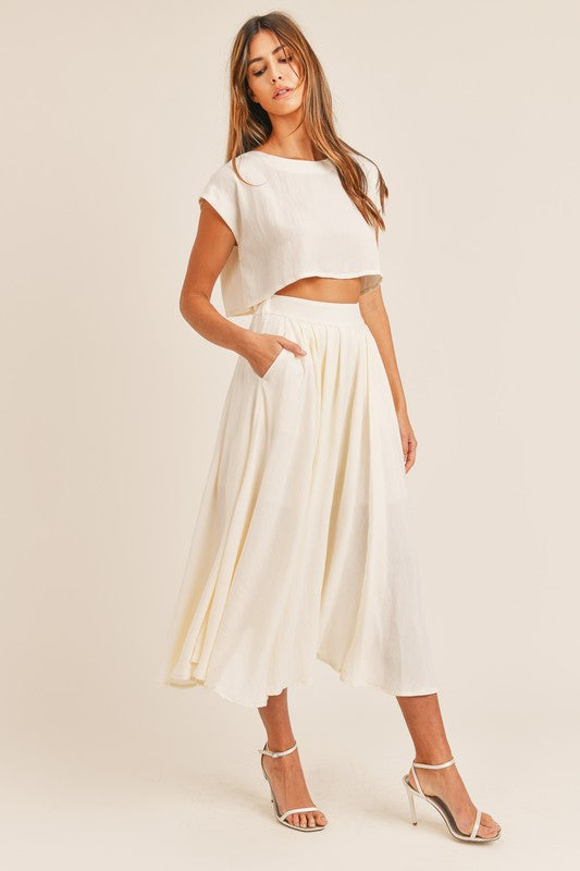 Madison Crop Top and Midi Skirt Set