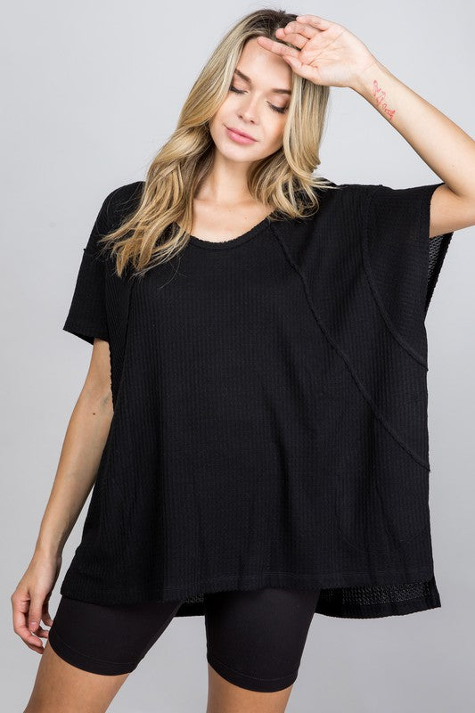 Indie Short Sleeve Oversized Top