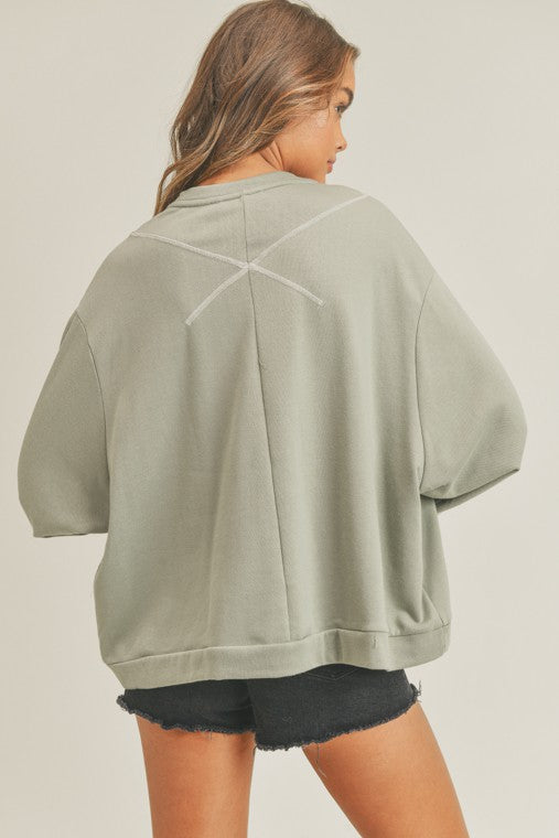Leah Contrast Stitch Knit Top
