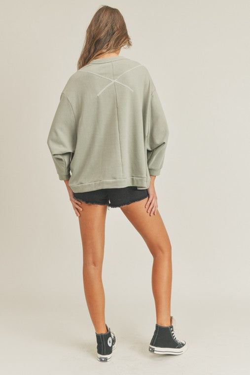 Leah Contrast Stitch Knit Top