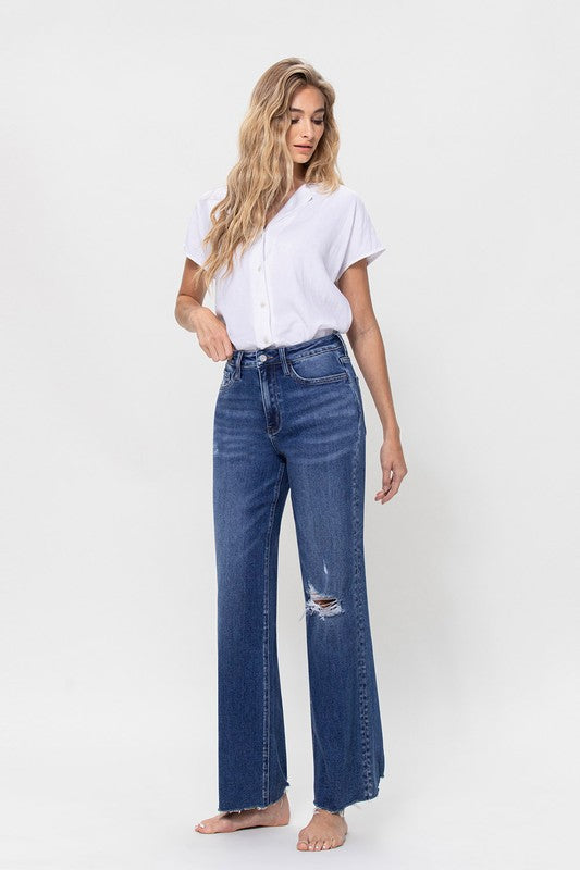 Stretch High Waisted Medium Wash 90's Dad Jeans
