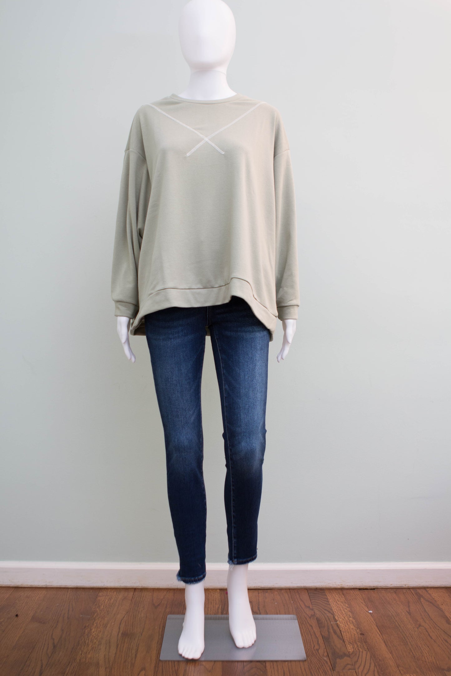 Leah Contrast Stitch Knit Top