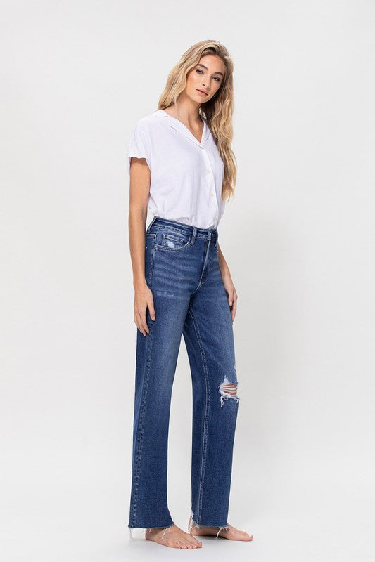 Stretch High Waisted Medium Wash 90's Dad Jeans