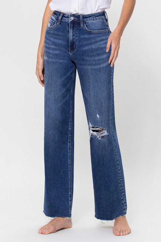 Stretch High Waisted Medium Wash 90's Dad Jeans